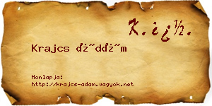 Krajcs Ádám névjegykártya